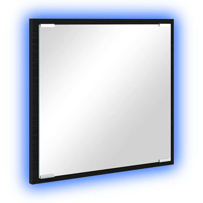 LED Bathroom Mirror Black Oak 40 x 37 x 8.5 cm Engineered Wood