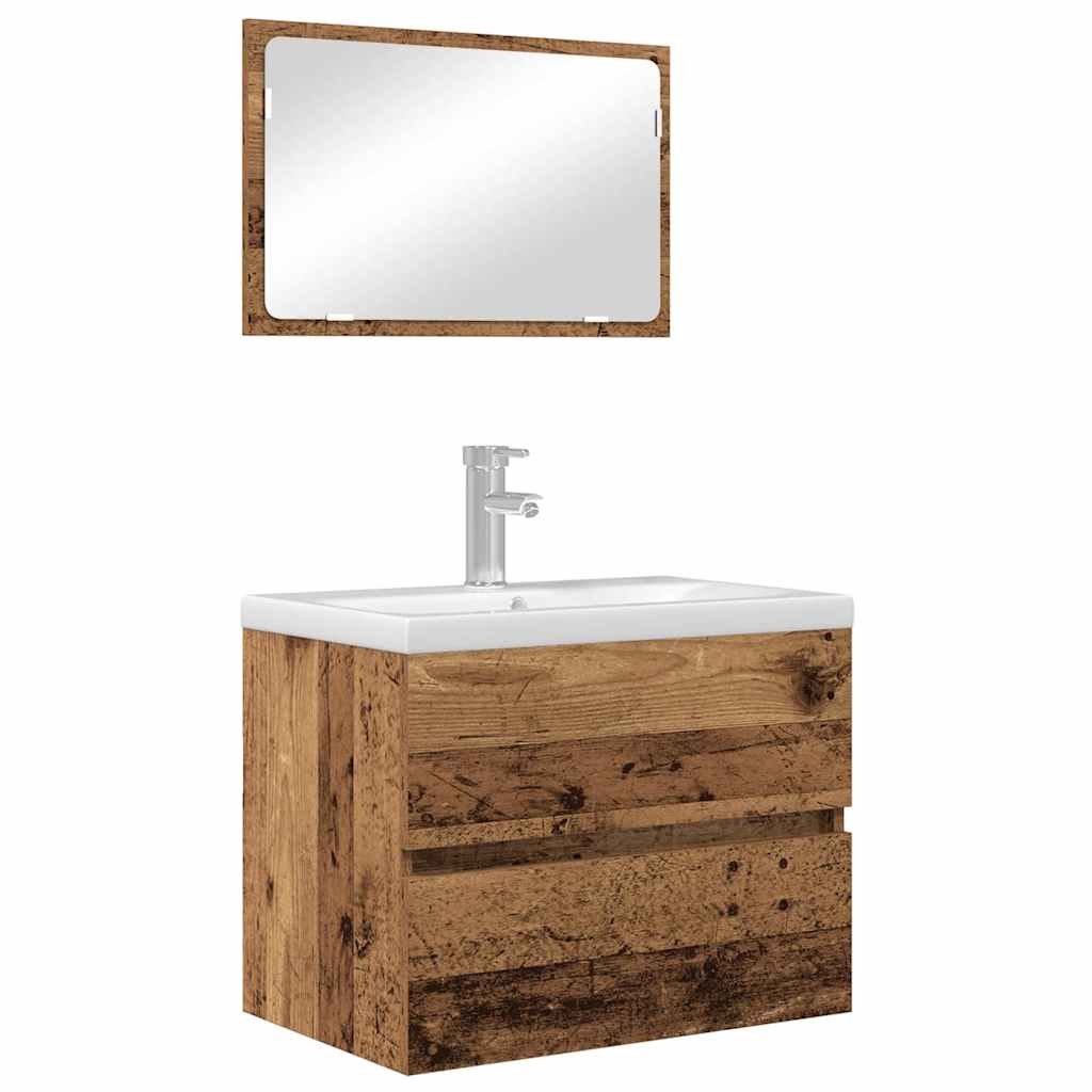 Bathroom Furniture Set 2 pcs Old Wood 57 x 37 x 45 cm