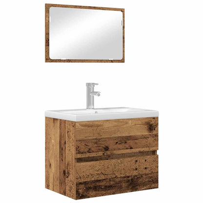 Bathroom Furniture Set 2 pcs Old Wood 57 x 37 x 45 cm