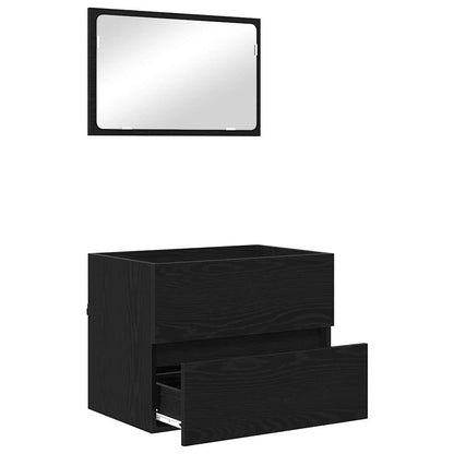 Bathroom Furniture Set 2 pcs Black Oak 57 x 37 x 45 cm