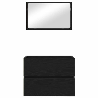 Bathroom Furniture Set 2 pcs Black Oak 57 x 37 x 45 cm