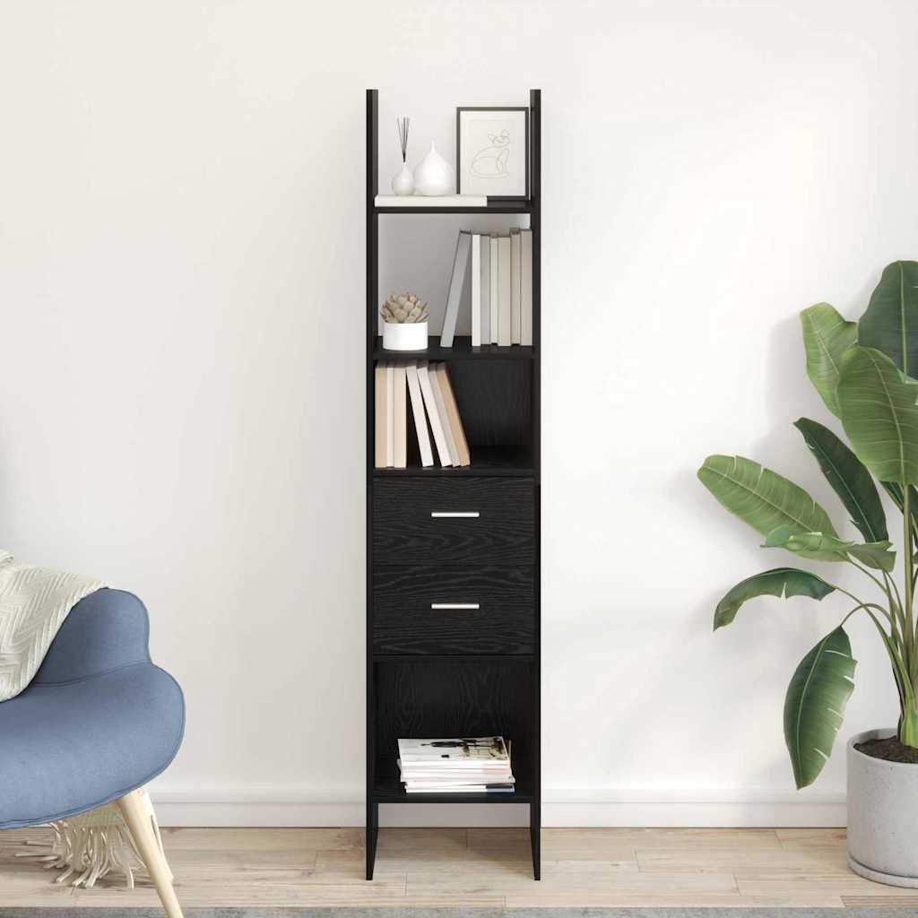 Book Cabinet Black oak 40 x 35 x 180 cm Engineered wood