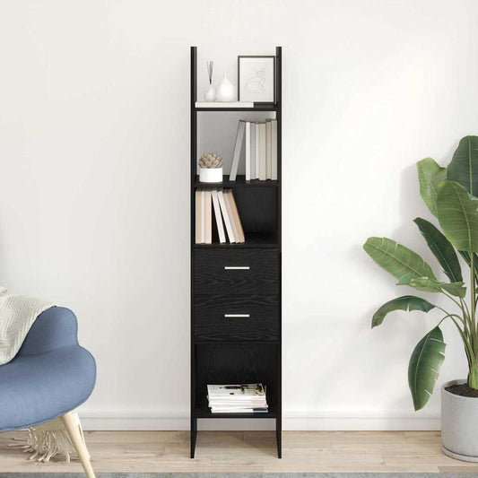 Book Cabinet Black oak 40 x 35 x 180 cm Engineered wood