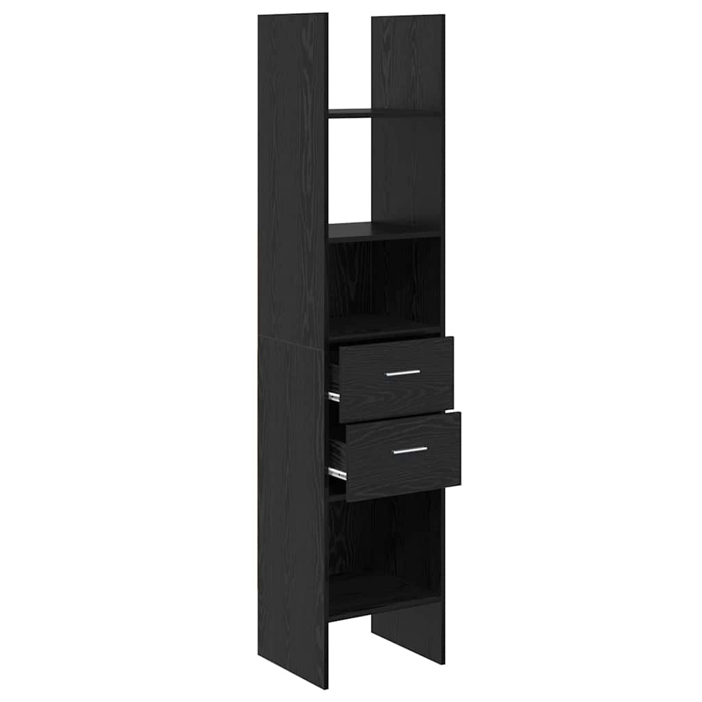 Book Cabinet Black oak 40 x 35 x 180 cm Engineered wood