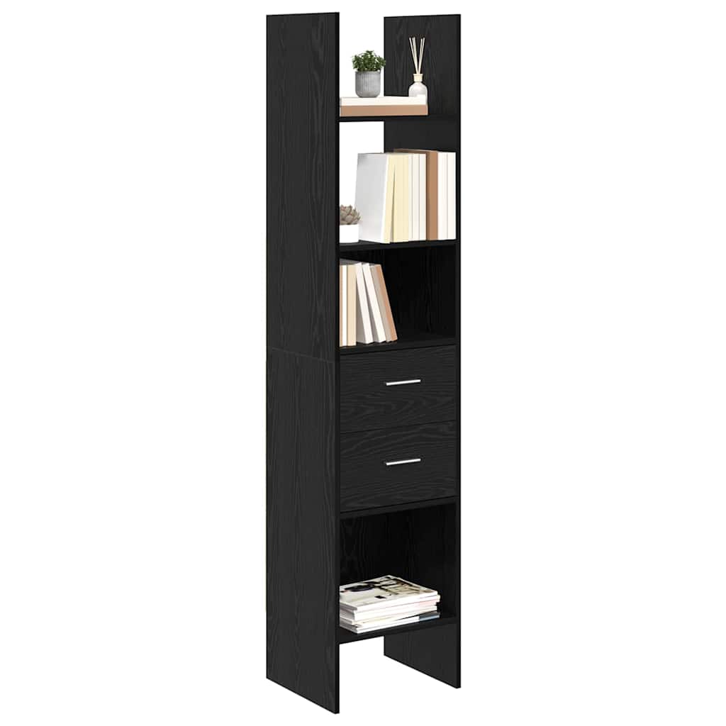 Book Cabinet Black oak 40 x 35 x 180 cm Engineered wood