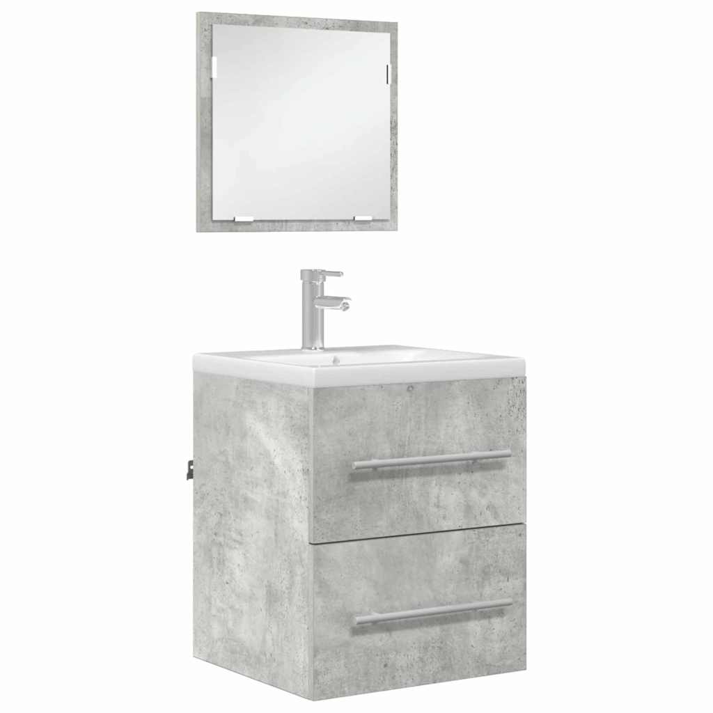 Bathroom Furniture Set with Drawer Grey 41 x 38.5 x 48 cm