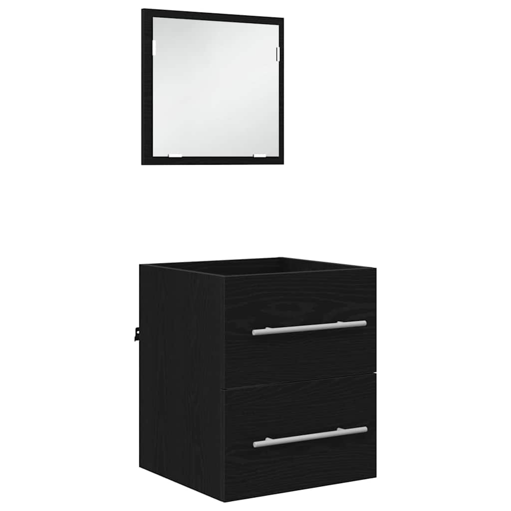 Bathroom Furniture Set with Drawer Black 41 x 38.5 x 48 cm