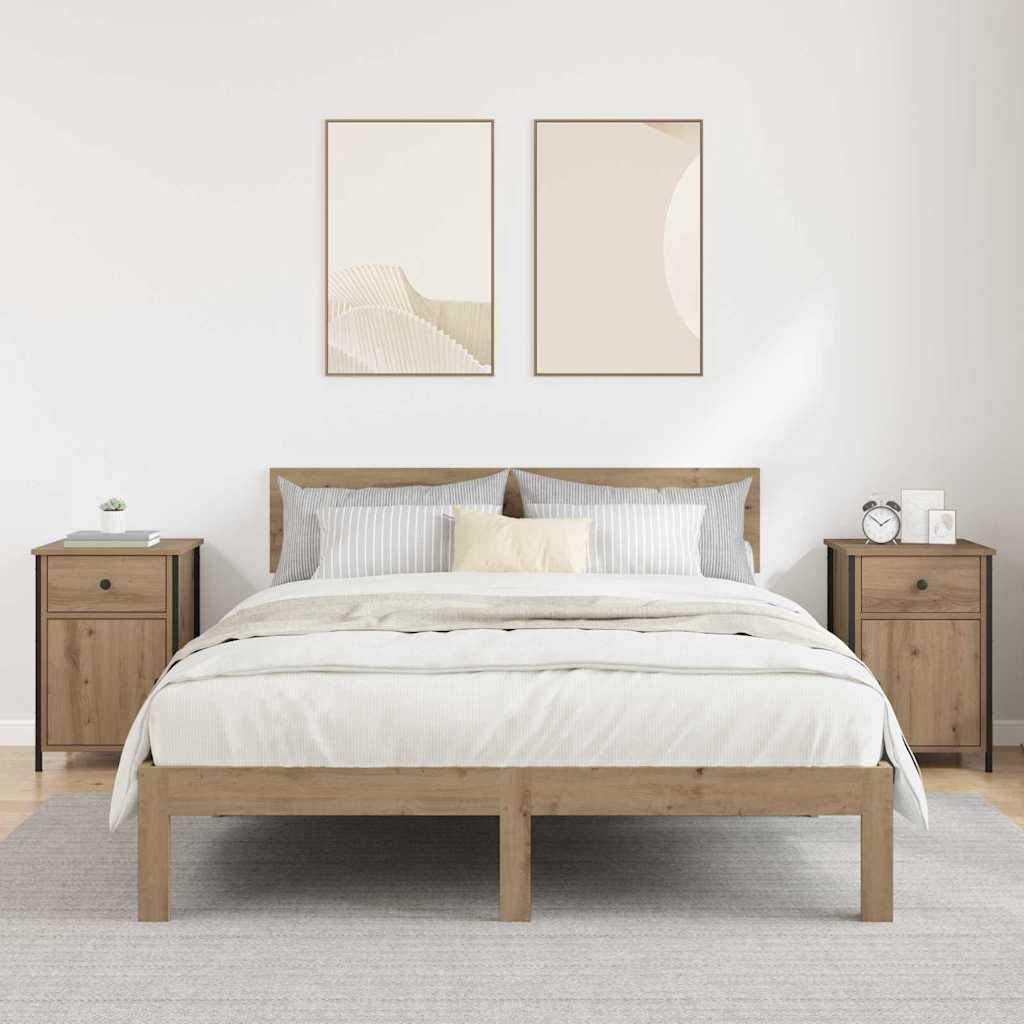 Bedside Cabinet with Drawer 2 pcs Artisan oak 40 x 42 x 60 cm