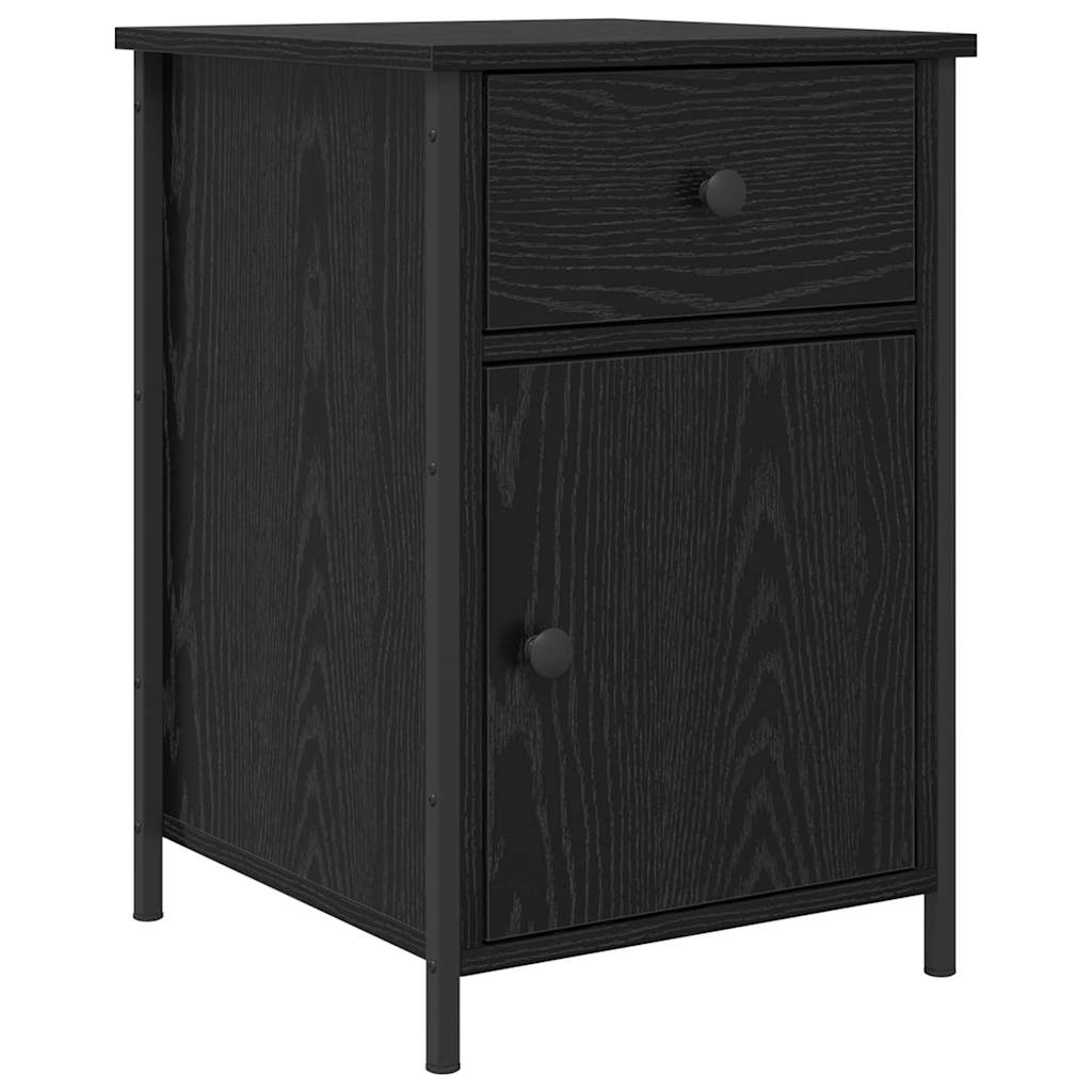 Bedside Cabinet Black oak 40 x 42 x 60 cm Engineered wood