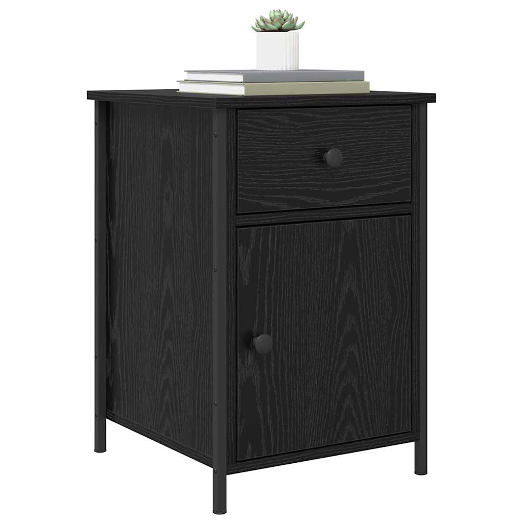 Bedside Cabinet Black oak 40 x 42 x 60 cm Engineered wood