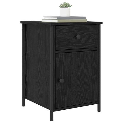 Bedside Cabinet Black oak 40 x 42 x 60 cm Engineered wood
