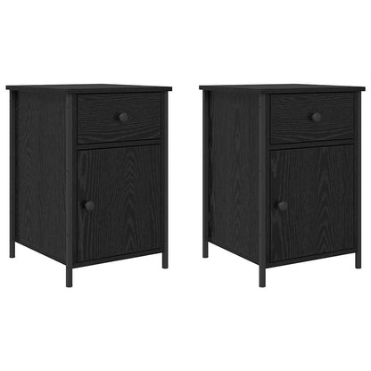 Bedside Cabinet 2 pcs Black oak 40 x 42 x 60 cm Engineered wood