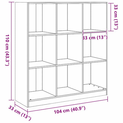 Book Cabinet / Room Divider Wax brown 104 x 33 x 110 cm