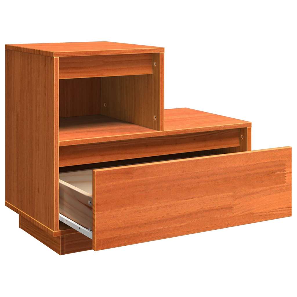 Bedside Cabinet Wax brown 60 x 34 x 51 cm Solid pinewood