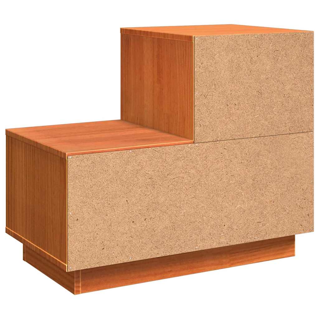 Bedside Cabinet Wax brown 60 x 34 x 51 cm Solid pinewood
