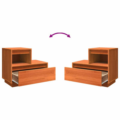Bedside Cabinet Wax brown 60 x 34 x 51 cm Solid pinewood