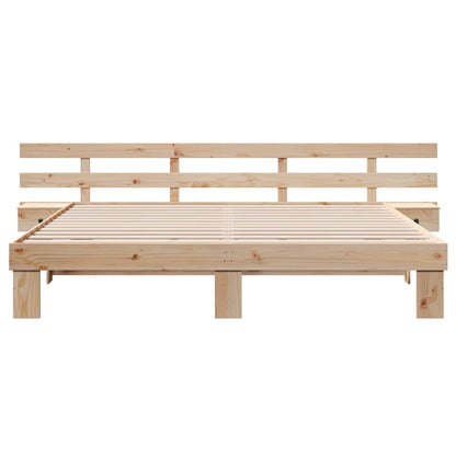 Bed Frame with Drawer Brown 200 x 200 cm Solid pine wood
