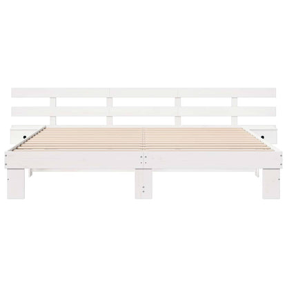 Bed Frame with Drawer White 200 x 200 cm Wood