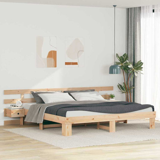 Bed Frame with Drawer Brown 180 x 200 cm Solid wood