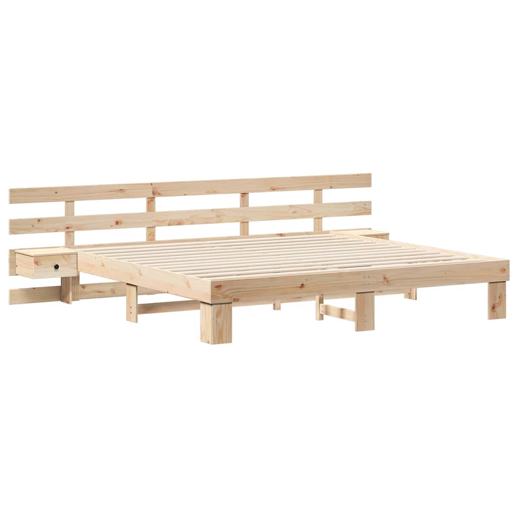 Bed Frame with Drawer Brown 180 x 200 cm Solid wood