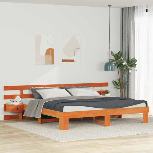 Bed Frame with Drawer Brown 180 x 200 cm Solid wood