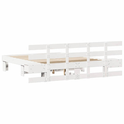 Bed Frame with Drawer White 160 x 200 cm