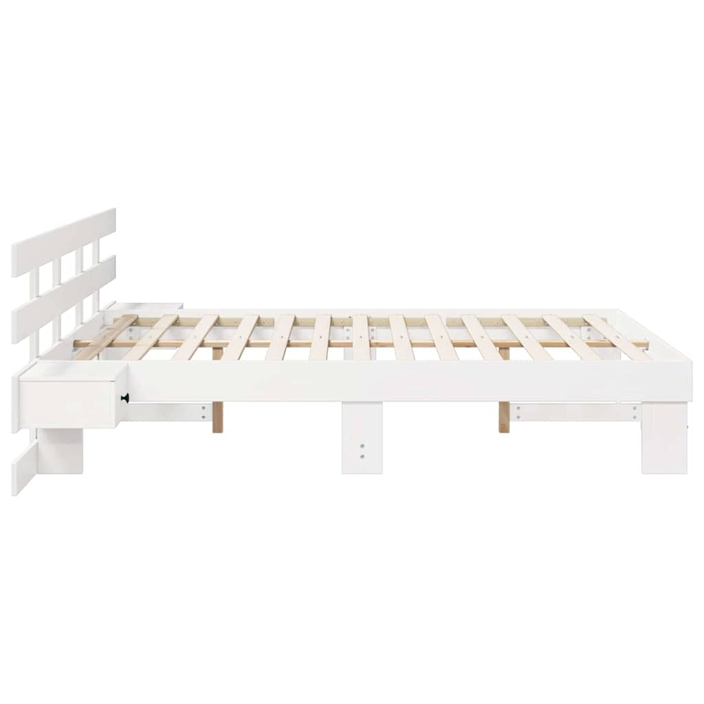 Bed Frame with Drawer White 160 x 200 cm