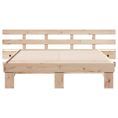 Bed Frame with Drawer Brown 150 x 200 cm Solid pine wood