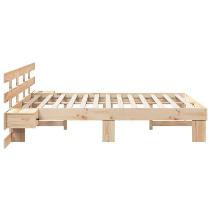Bed Frame with Drawer Brown 150 x 200 cm Solid pine wood