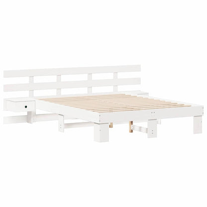 Bed Frame with Drawer White 150 x 200 cm Wood