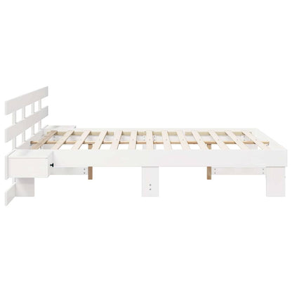 Bed Frame with Drawer White 150 x 200 cm Wood