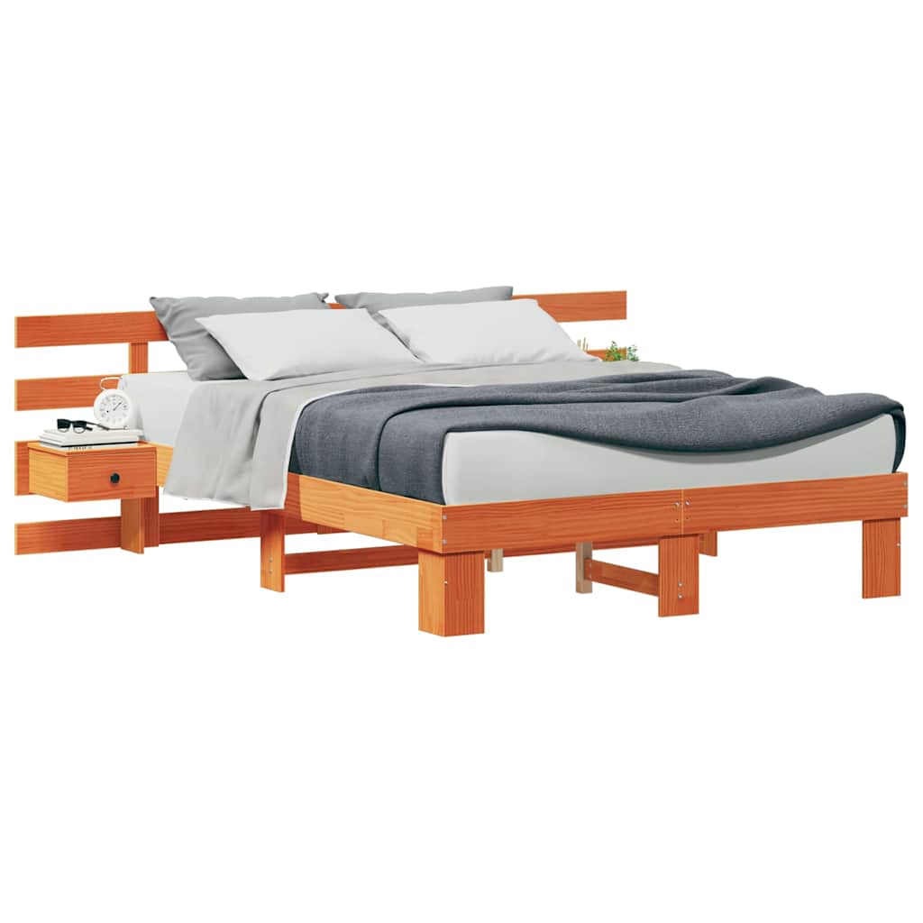 Bed Frame with Drawer Brown 150 x 200 cm