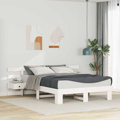Bed Frame with Drawer White 140 x 200 cm