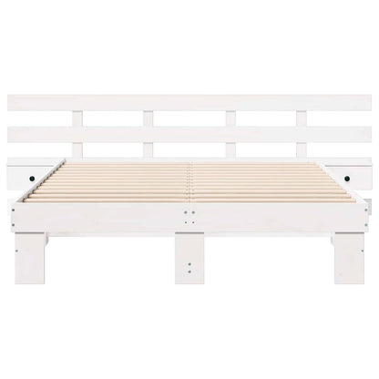 Bed Frame with Drawer White 140 x 200 cm