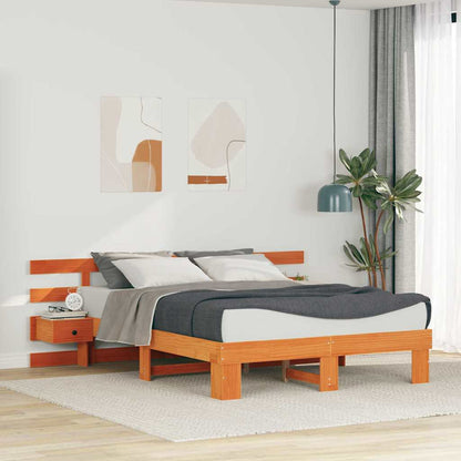 Bed Frame with Drawer Brown 140 x 200 cm