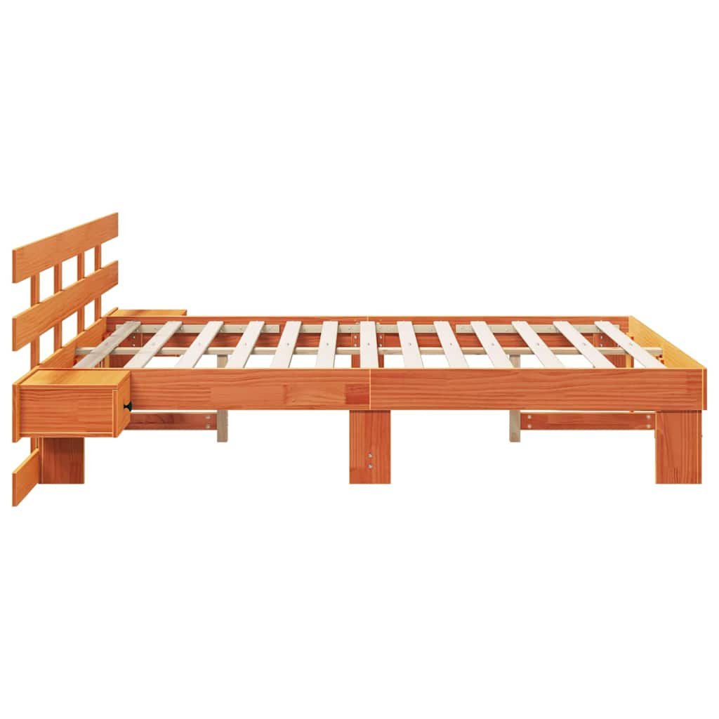 Bed Frame with Drawer Brown 140 x 200 cm