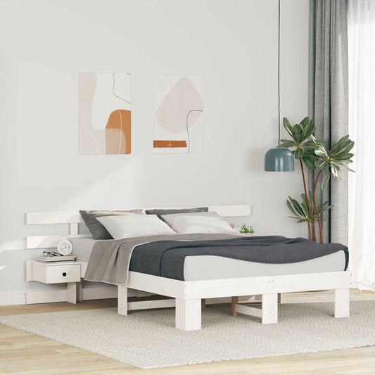 Bed Frame with Drawer White 120 x 200 cm
