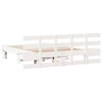 Bed Frame with Drawer White 120 x 200 cm