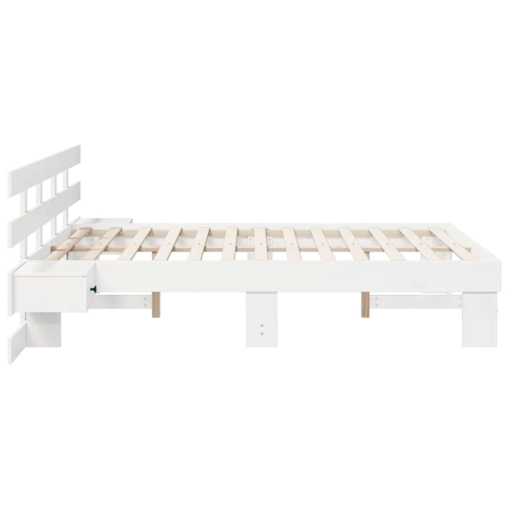 Bed Frame with Drawer White 120 x 200 cm
