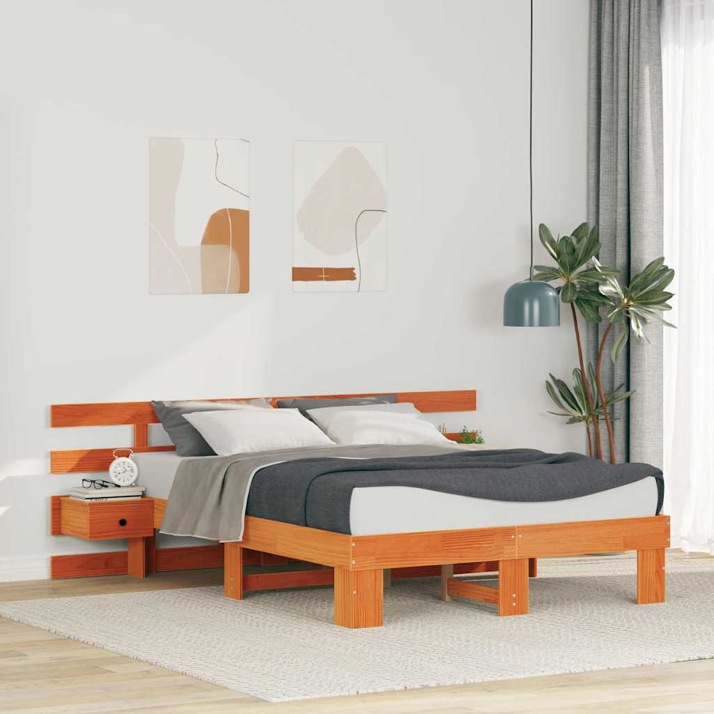 Bed Frame with Drawer Brown 120 x 200 cm