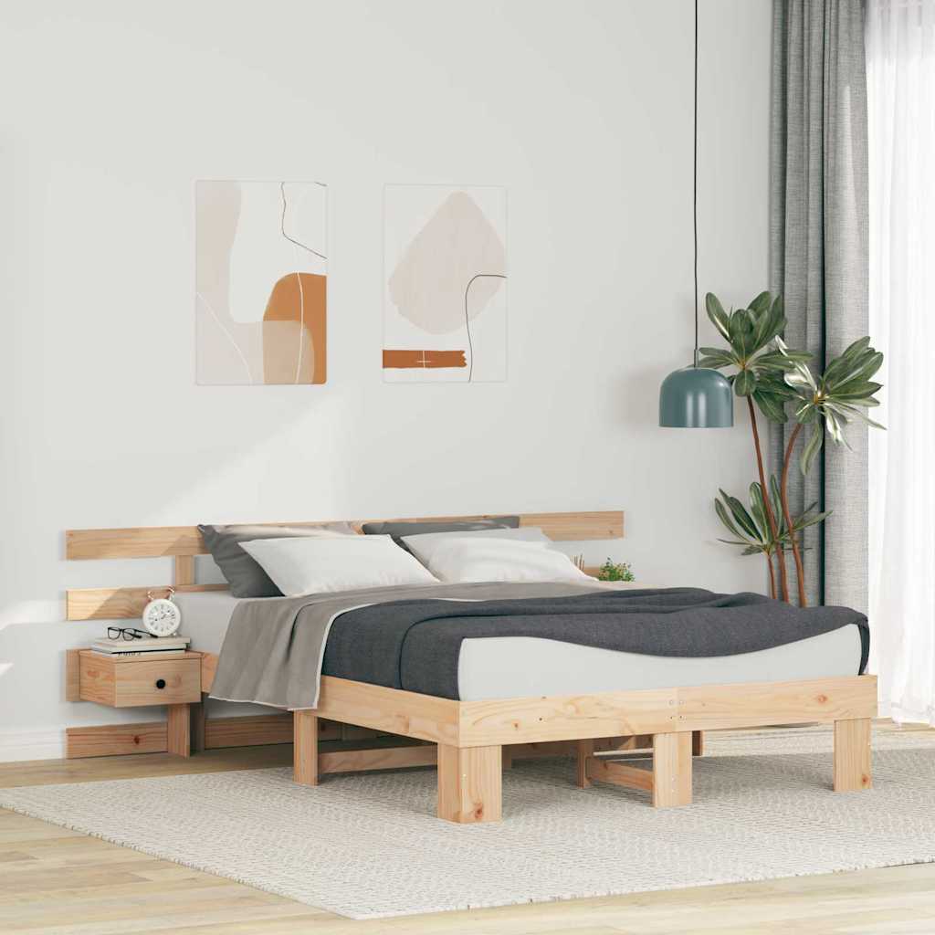 Bed Frame with Drawer Brown 140 x 190 cm