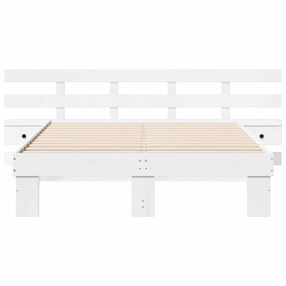 Bed Frame with Drawer White 140 x 190 cm