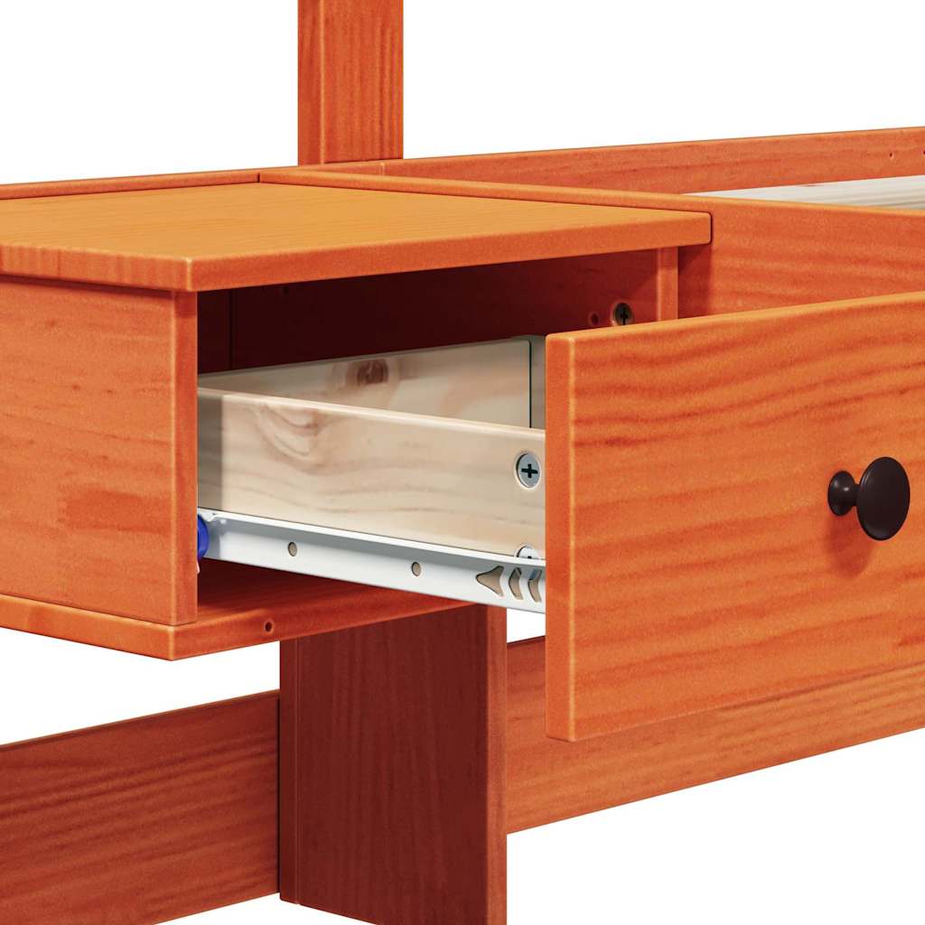 Bed Frame with Drawer Brown 140 x 190 cm