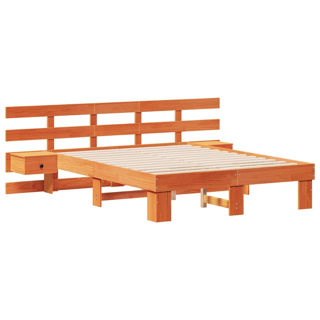 Bed Frame with Drawer Brown 135 x 190 cm