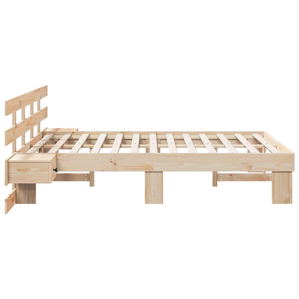Bed Frame with Drawer Brown 120 x 190 cm Solid pine wood
