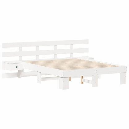 Bed Frame with Drawer White 120 x 190 cm Solid wood