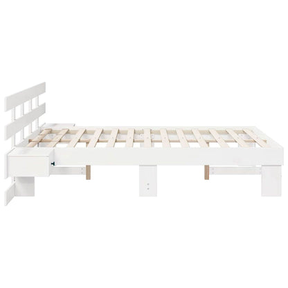 Bed Frame with Drawer White 120 x 190 cm Solid wood