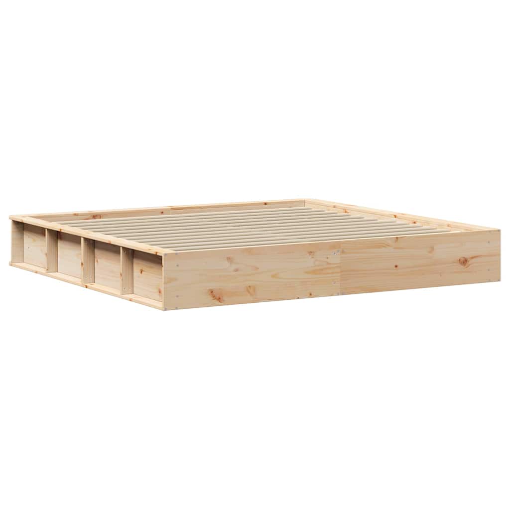 Bed Frame Brown 200 x 200 cm Solid Pine Wood