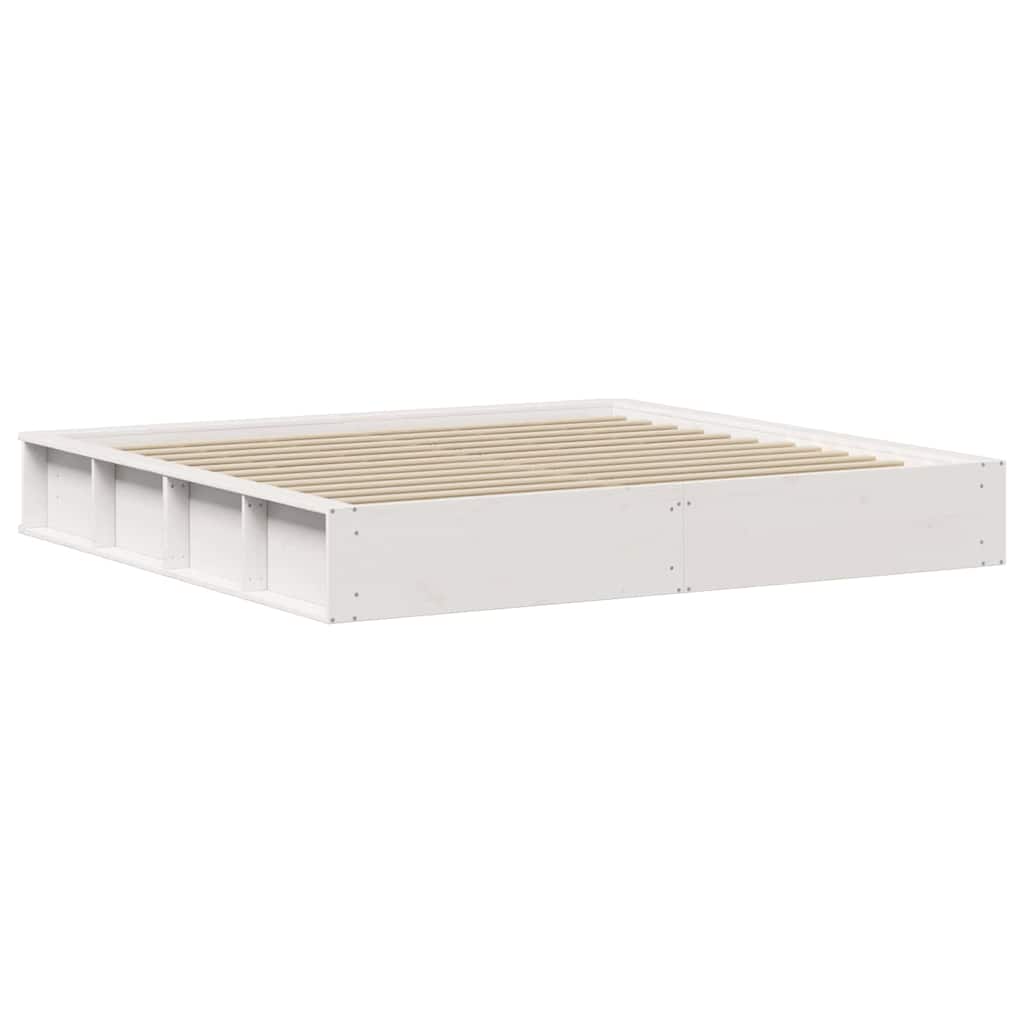 Bed Frame White 180 x 200 cm Solid Pine Wood