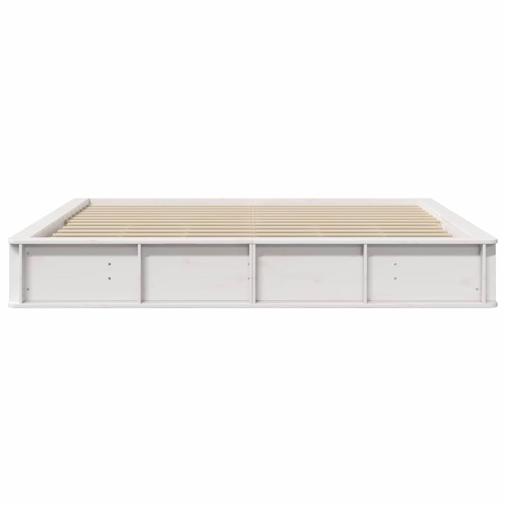 Bed Frame White 180 x 200 cm Solid Pine Wood